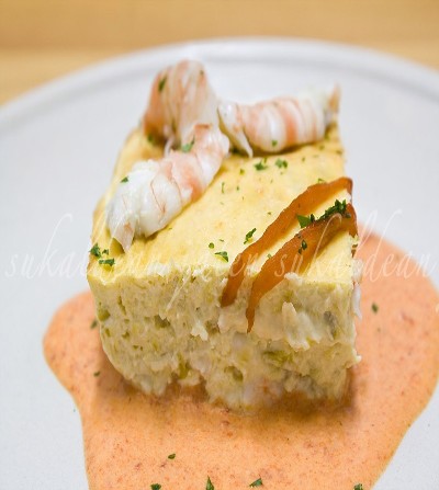 PUDING DE PUERRO Y LANGOASTINO Y SETAS